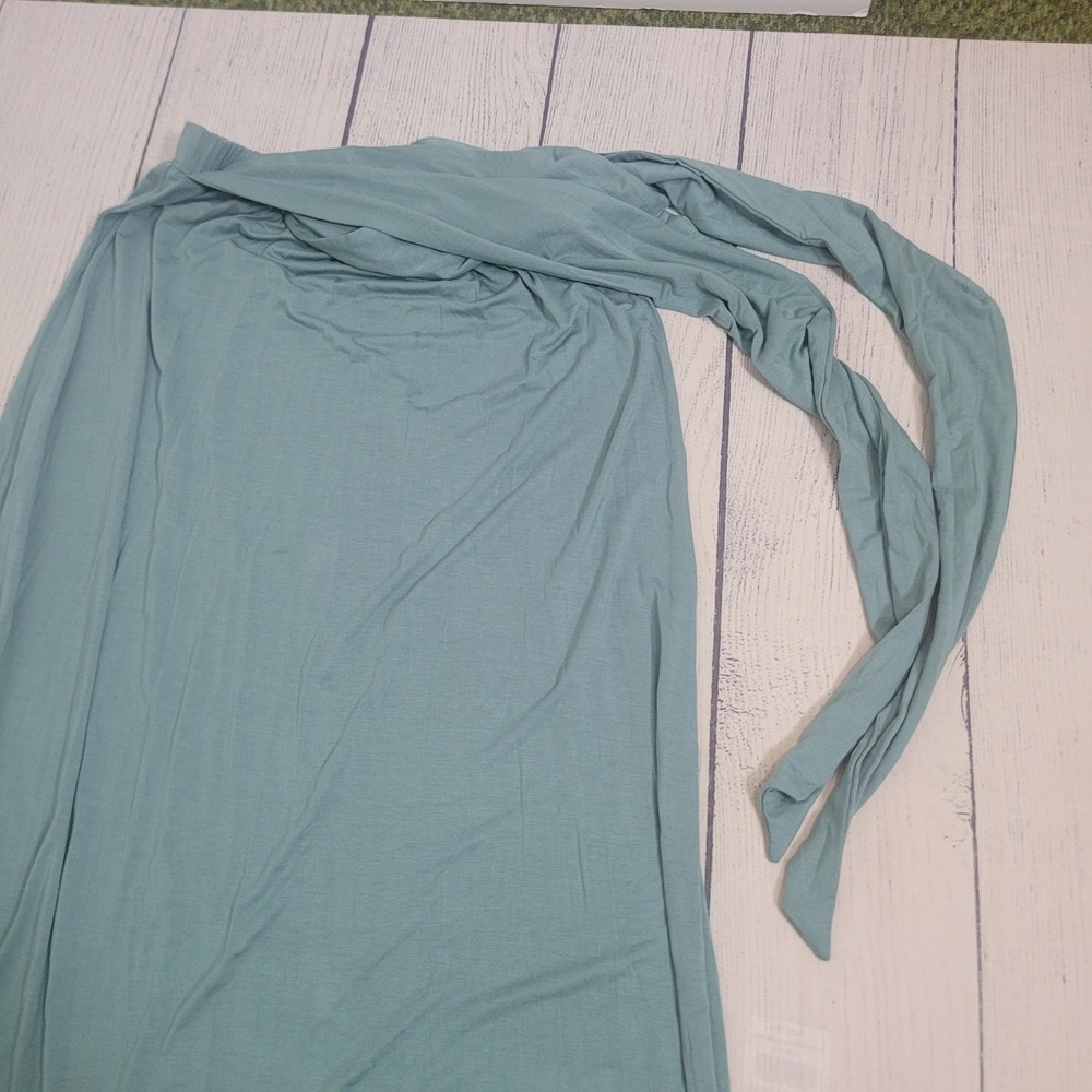 Free‎ People XS Freerest Convertible Maxi Dress Womens Sage Green Wrap Cut-Out - Picture 9 of 10